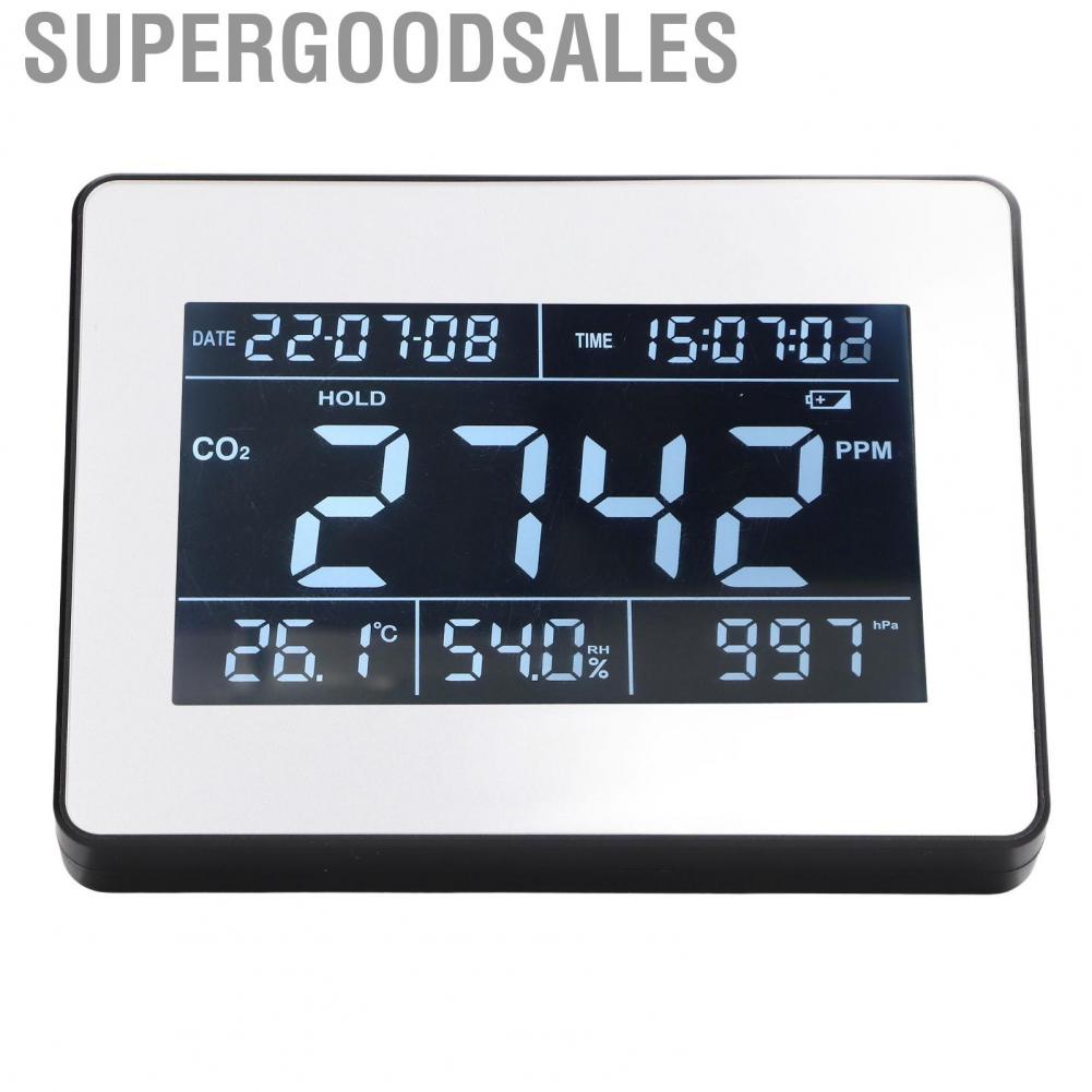 Supergoodsales CO2  Indoor -Quality Detector With Humidity Temperature Time Display