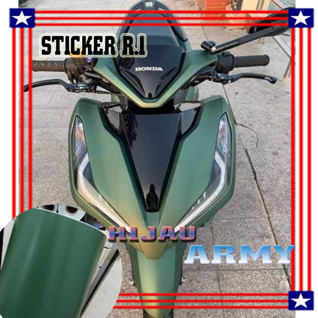 Skotlet Hijau Army Doff Stiker Skotlet Motor Hijau Army Glossy Stiker Skotlet Hijau Tua