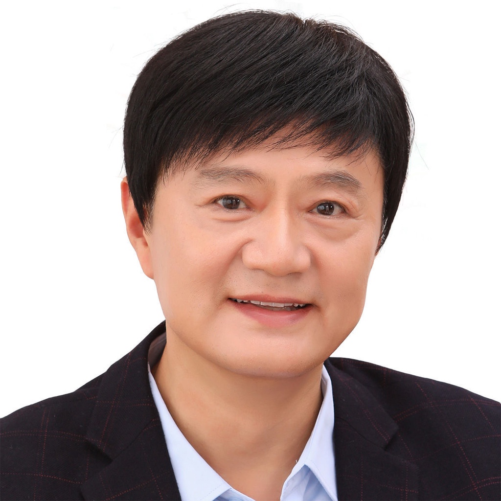 Wig Pria Rambut Pendek Versi Korea Tampan Setengah Baya dan Orang Tua Wig Set Pria Rambut Asli Rambu