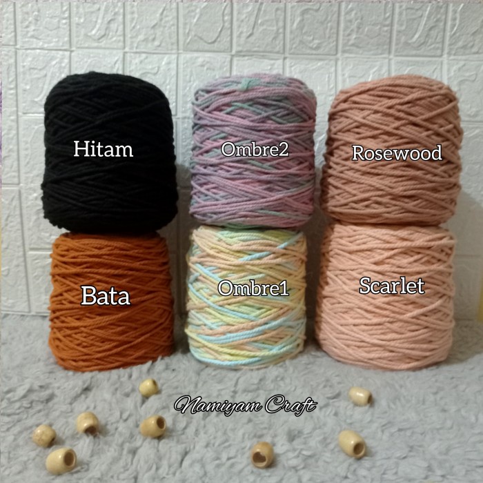 4mm/1Kg Part 1 Tali katun macrame/makrame benang macrame cotton rope - ombre2