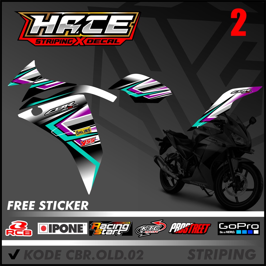 STICKER STRIPING CBR OLD - STICKER STRIPING CBR OLD BAHAN PREMIUM KODE 02