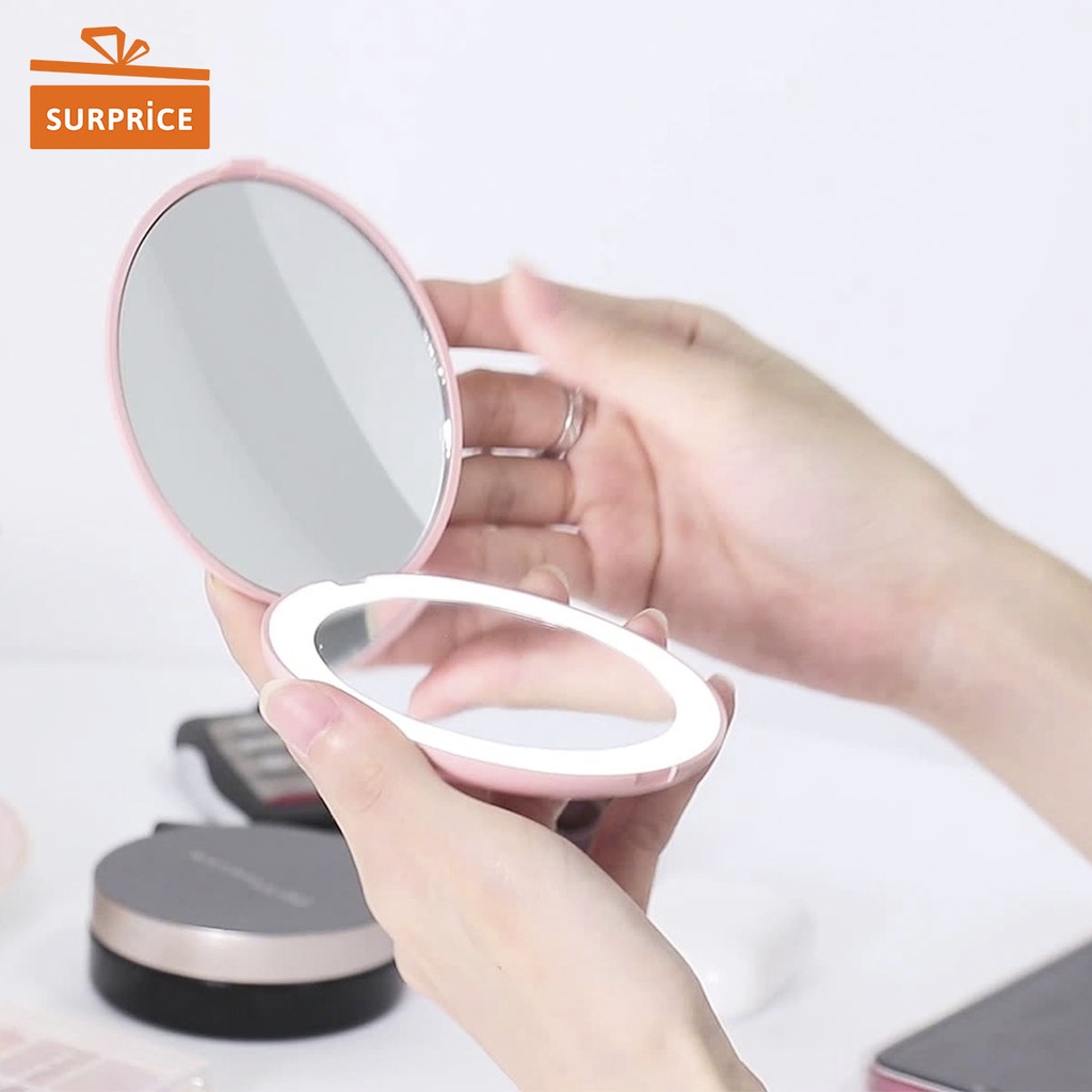 Surprice Cermin LED Make Up Portable / Portable LED Cosmetic Mirror / Kaca Cermin Kosmetik Make Up D