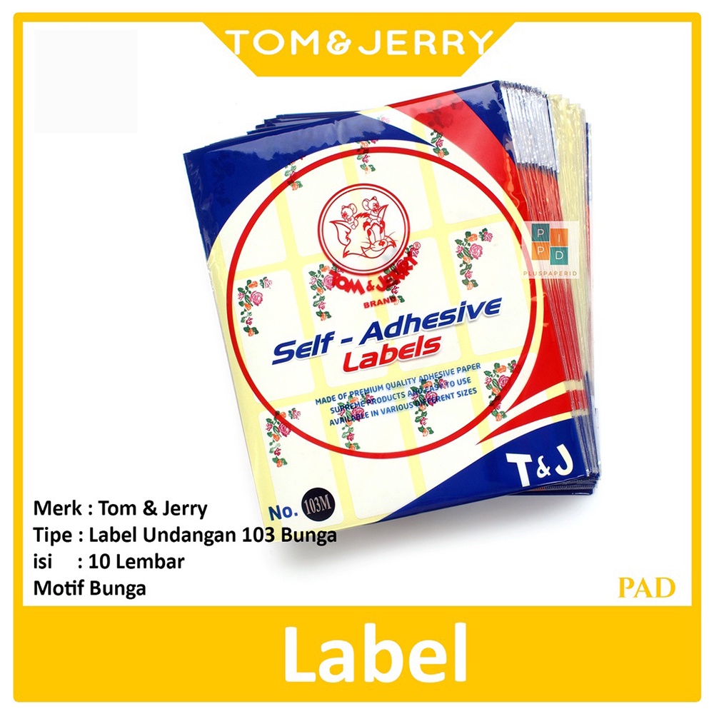 

TOM & JERRY - Label Putih Undangan - 103 Bunga - Pad
