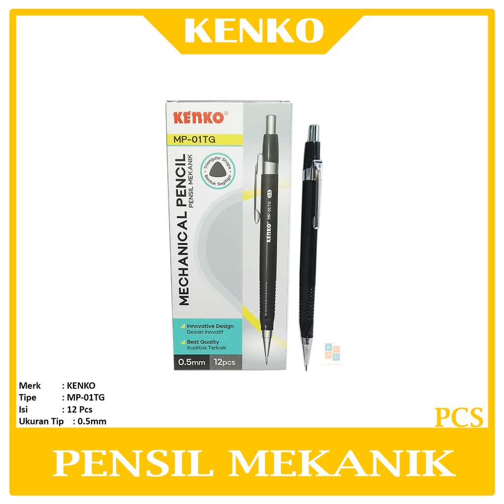 

KENKO - Mechanical Pensil MP-01TG Triangular 0.5mm Pensil Mekanik- Pcs