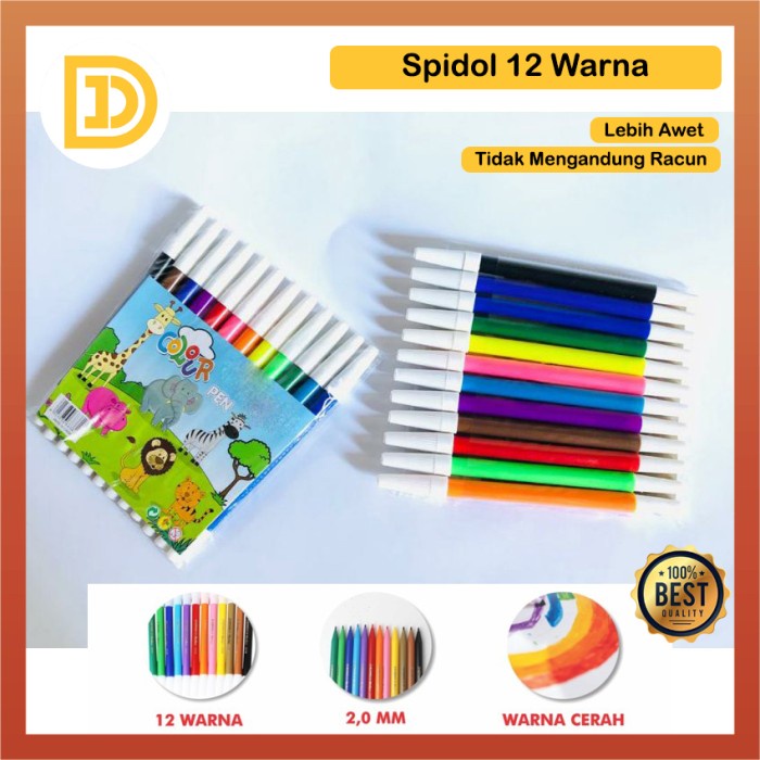 

Spidol Warna Warni Set Colouring Pen Marker Sepidol Kecil 12 Warna Warna Cerah Tebal