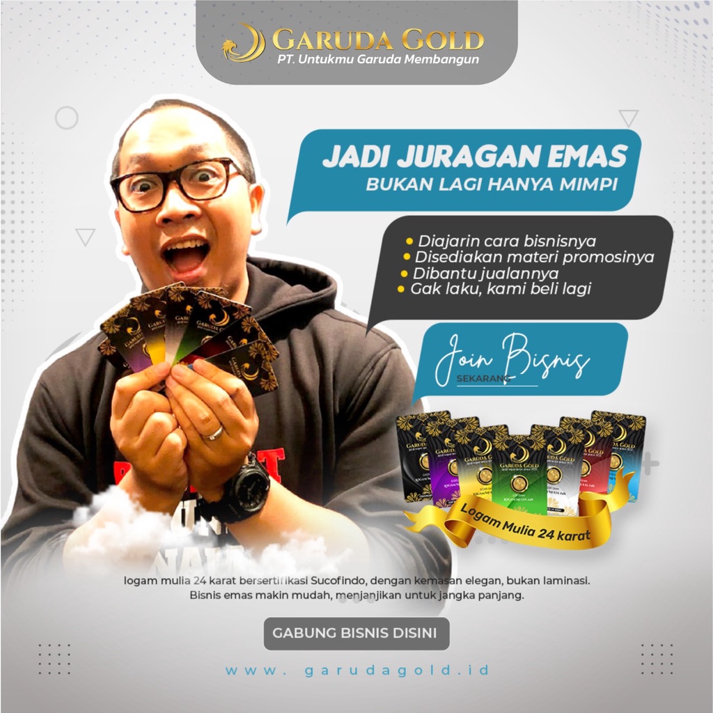 Emas mini 0.05gram | 0.1gram Logam Mulia Asli 24k Garuda Gold