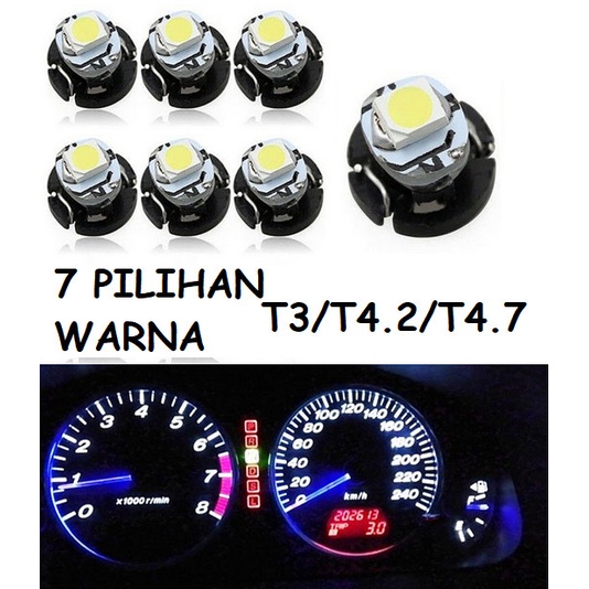 Lampu Led T3 T4.2 T4.7 Dashboard Panel AC Speedometer Wedge Mobil 2835