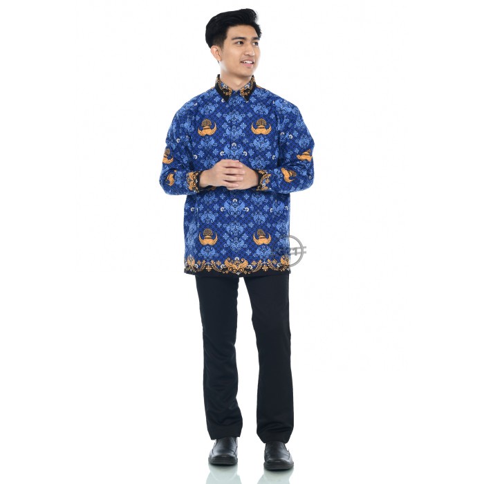 New Promo COD Baju Batik Korpri Terbaru Wanita Dan Pria Pakai Furing Lengan Panjang - Korpri Pria, S