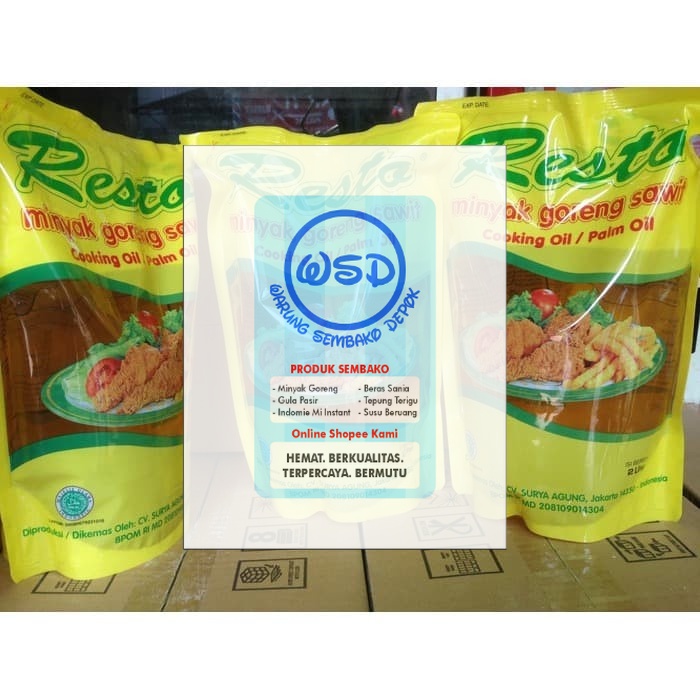 

Minyak Goreng Resto 2 Liter 1 karton 6 Refill Sameday / Instant