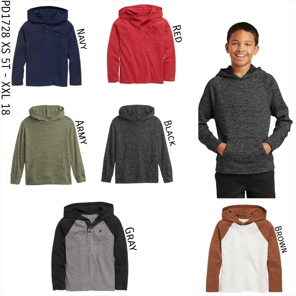 PD1728 On / Gap Teelong Kaos Lengan Panjang Hoodie Anak Cowok