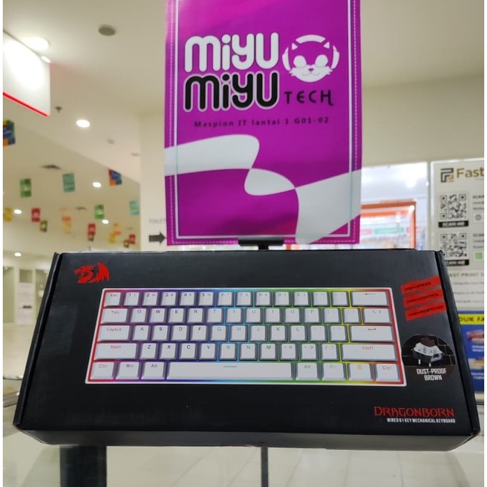 Redragon Mechanical K630W Keyboard RGB DRAGONBORN WHITE- K630W-RGB