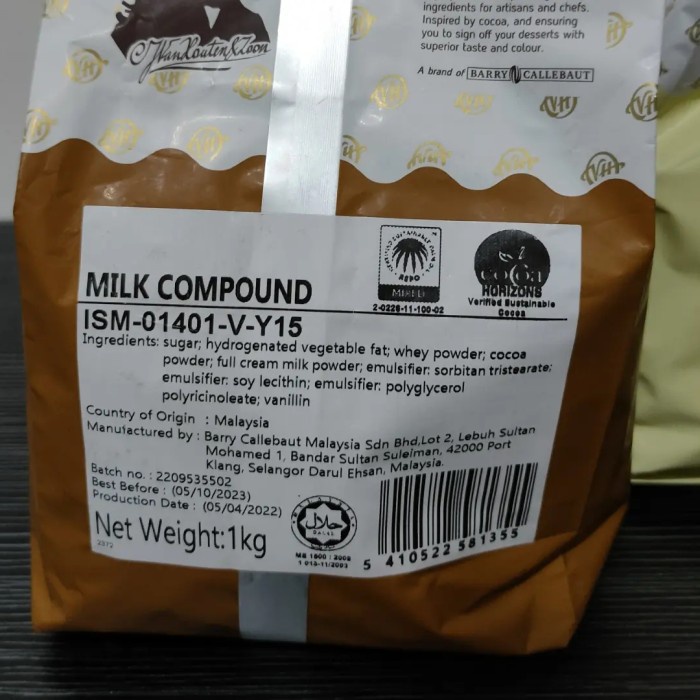 

VAN HOUTEN COMPOUND COIN 1 KG - PACKAGING ASLI - DARK CHOCO
