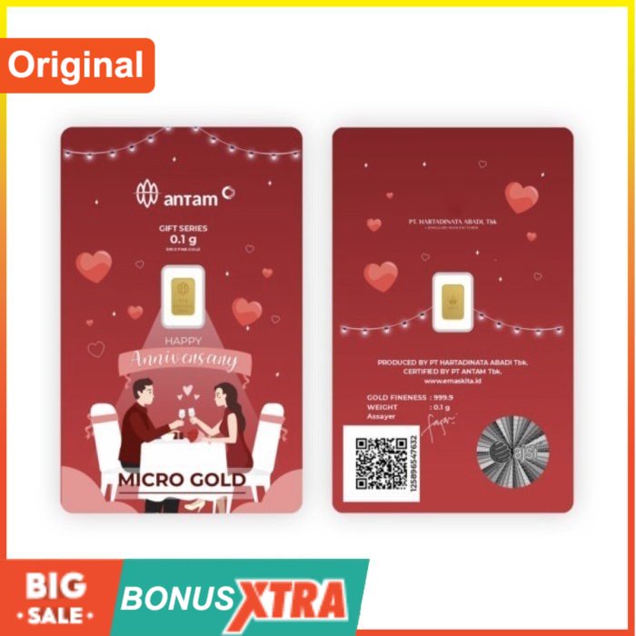 Emas Pernikahan Nikahan Logam Mulia Antam 0.1 gram LM Hadiah Gift