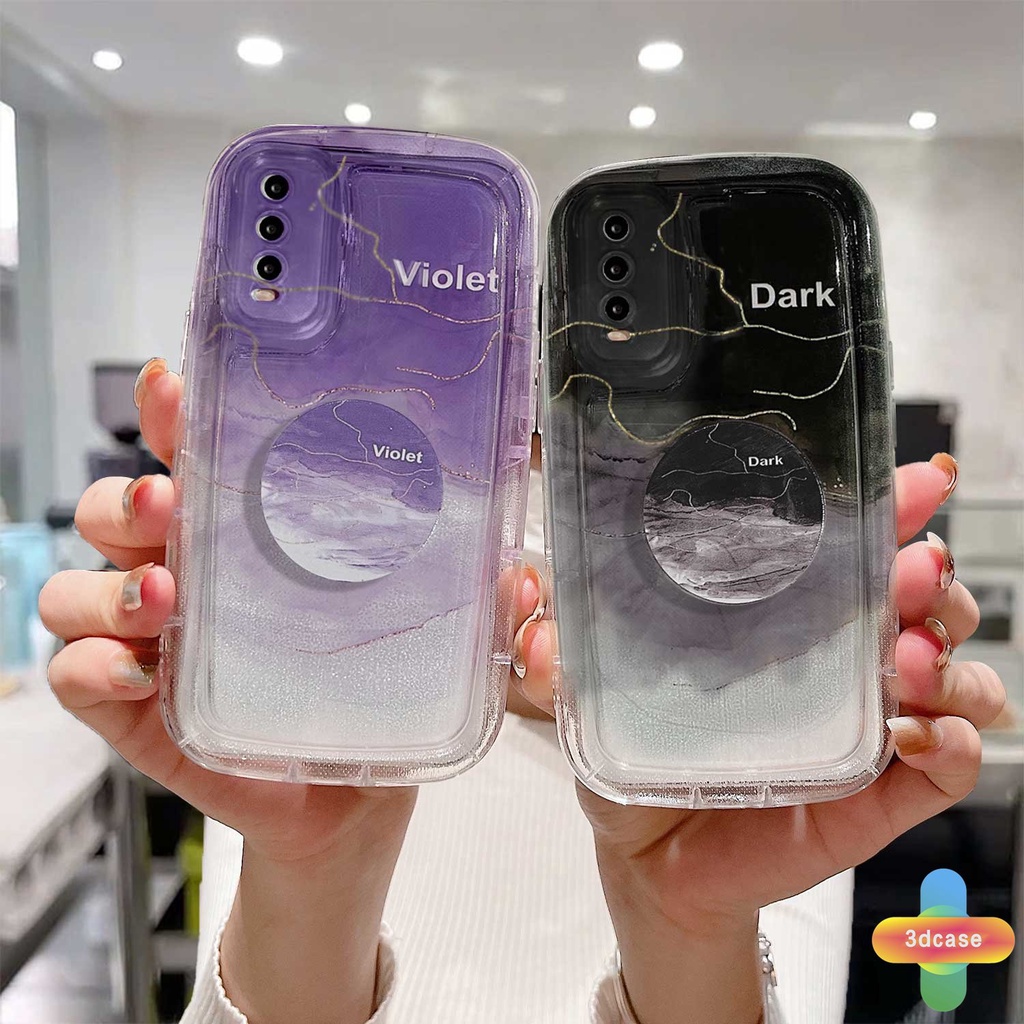 Soft Case VIVO Y35 Y21A Y21T Y12S Y02 Y12 Y22 Y22S Y20 Y16 Y15S Y15C Y91C Y21 2021 Y30 Y21S Y20S Y12i Y3S Y33T Y21E Y21G Y15A Y01 Y01A Y91 Y30i Y93 Y95 Y15 Y17 Y50 Y53S Y51 2020 Y51A Y10 Y33S Ins Dark Watercolor Gradient Couples Soap Case With Stand