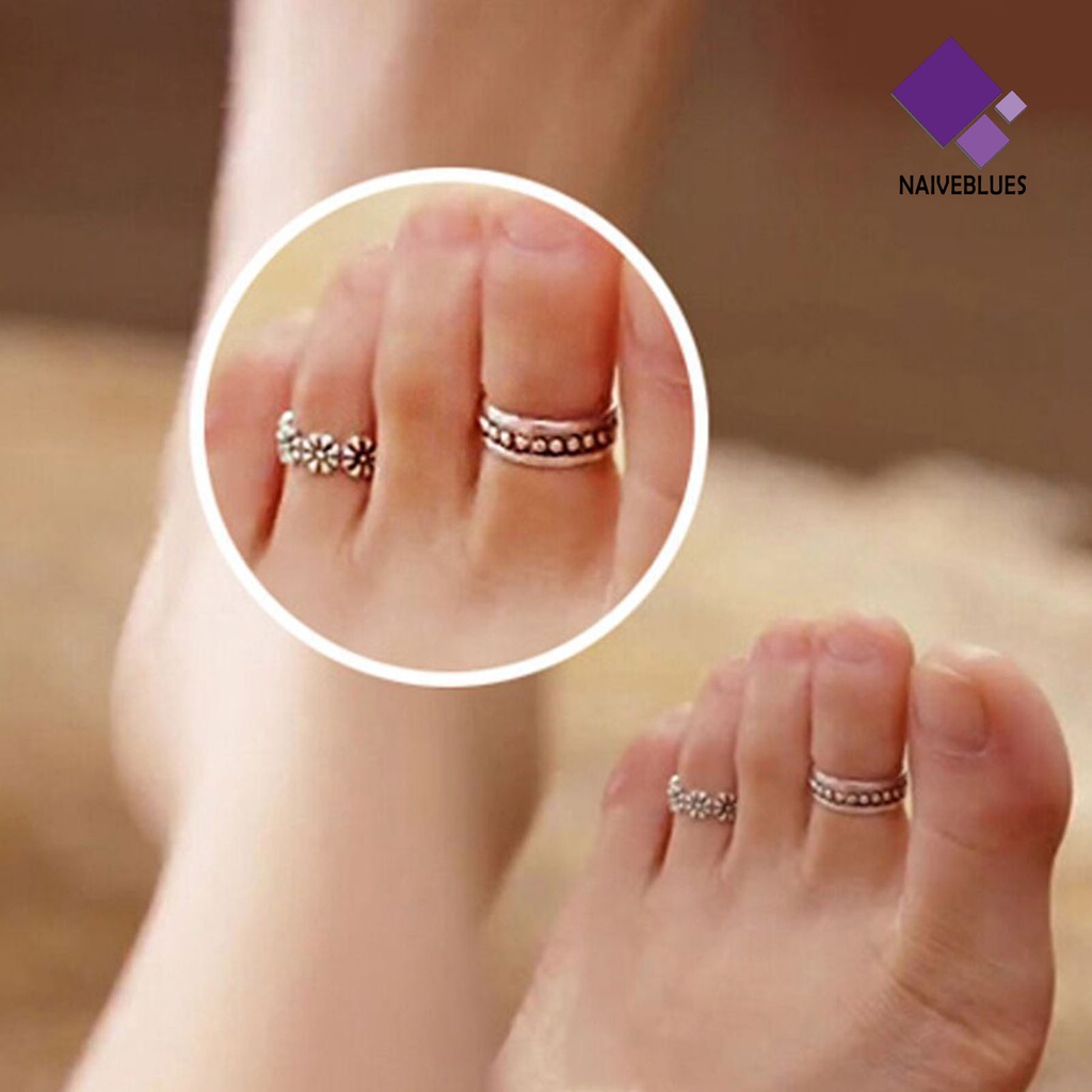 Naiveblue &gt; 12pcs/Pack Cincin Kaki Desain Adjustable Unisex Joint Fashionable Aksesori Pesta