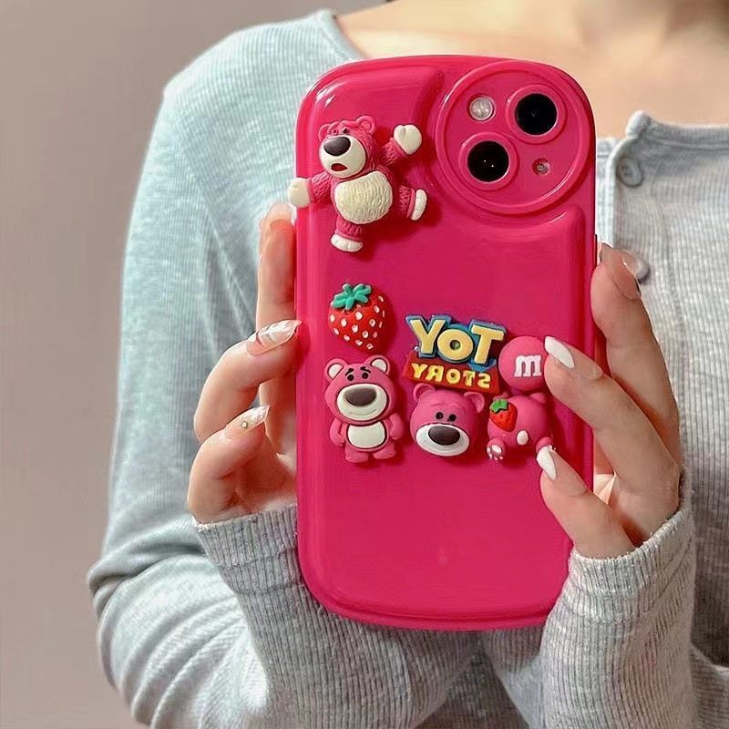 So Cute Pink LOTSO Air Cushion Soft Case IP IPhone 6 6S 7 8 14 + Plus SE 2020 X XR XS 11 12 13 Pro Max Cute Duck Strawberry Bear Phone Case City Girl