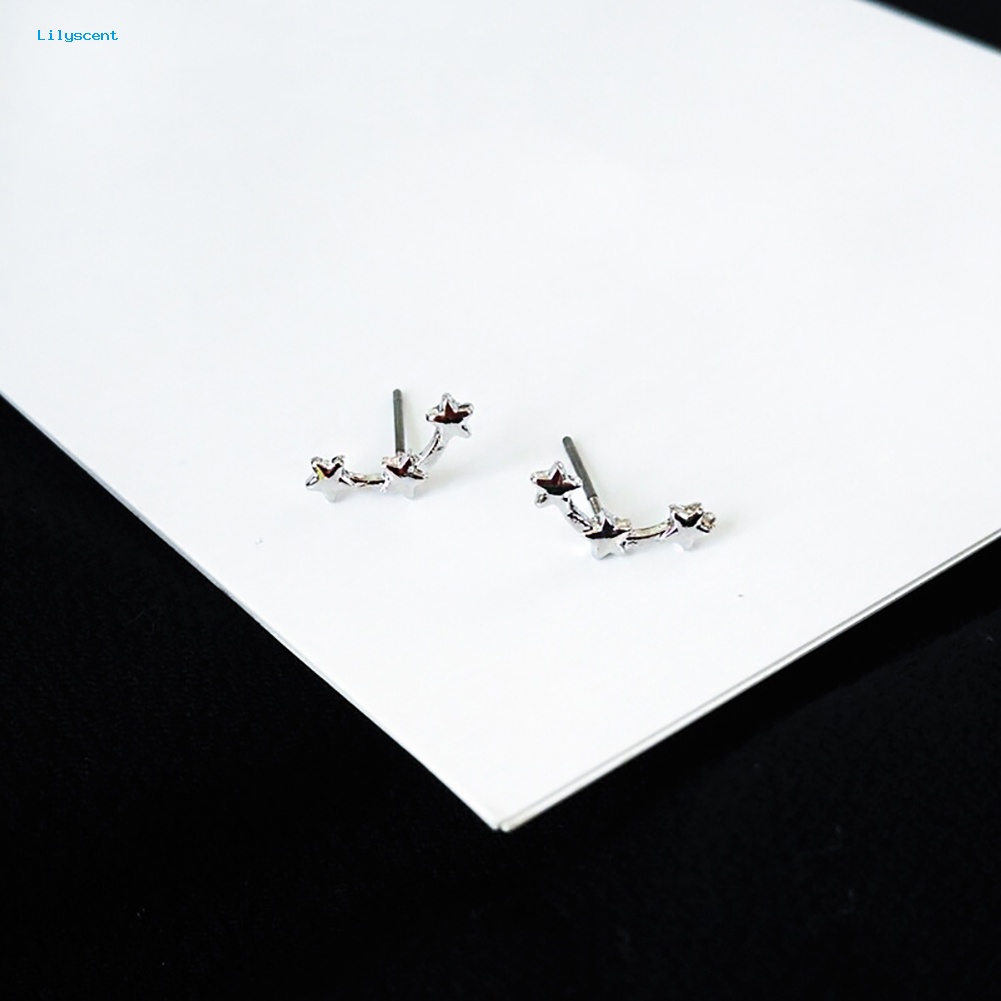 Lilyscent 1pasang Fashion Wanita Elegan Bintang Kecil Ear Stud Earrings Pesta Perhiasan Hadiah