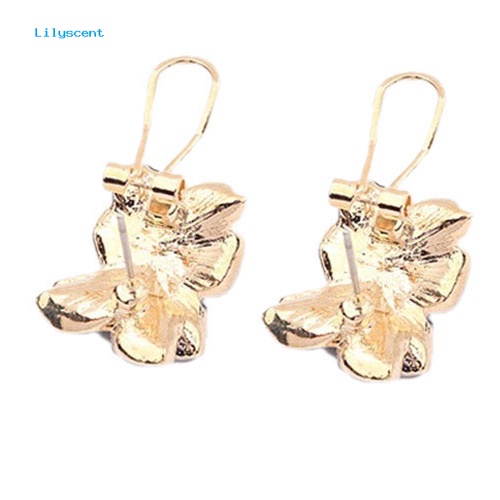 Lilyscent Panas Elegan Wanita Gardenia Bunga Berlian Imitasi Ear Stud Earrings Perhiasan Hadiah