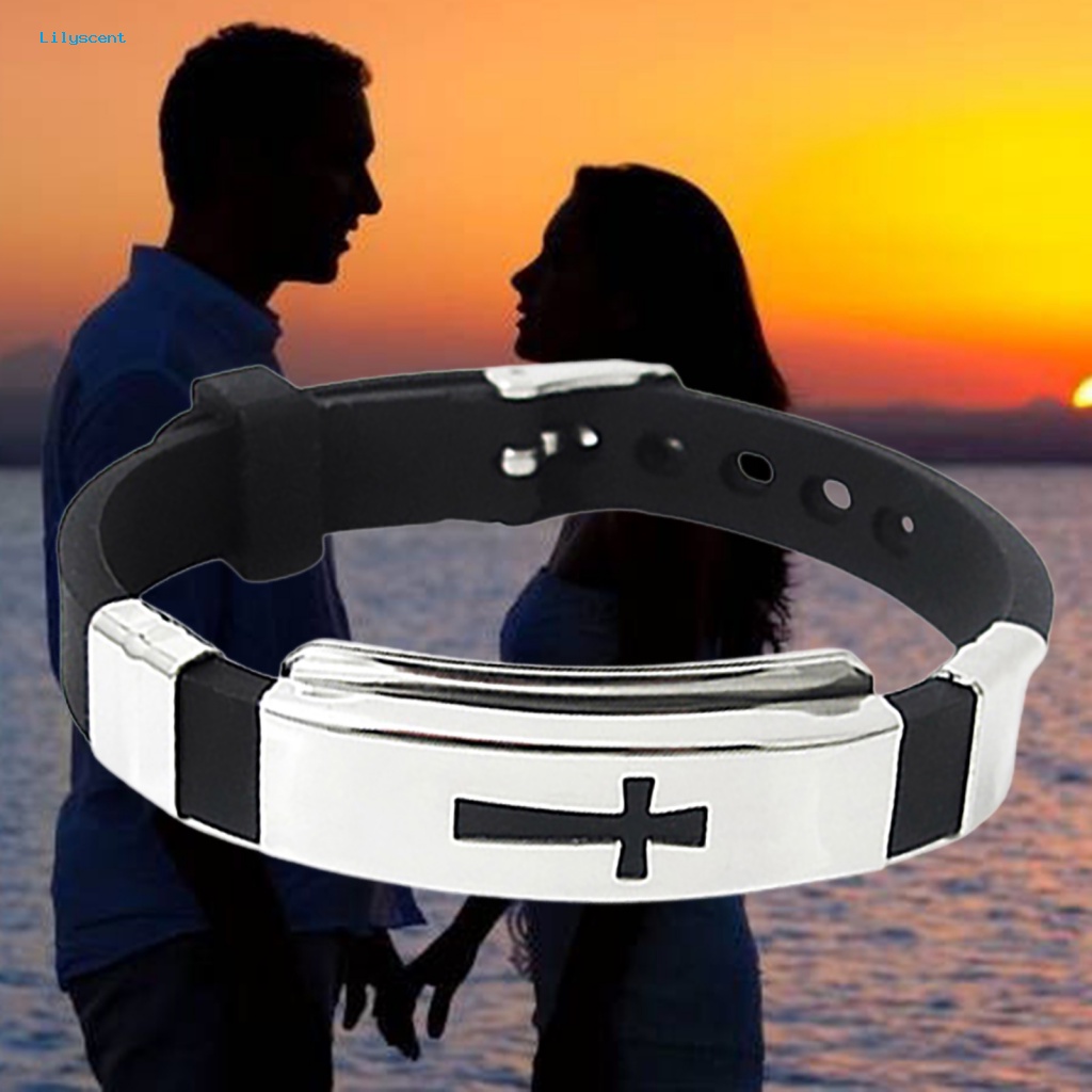 Lilyscent Mudah Dipakai Bangle Untuk Perjamuan Motif Salib Bangle Unisex