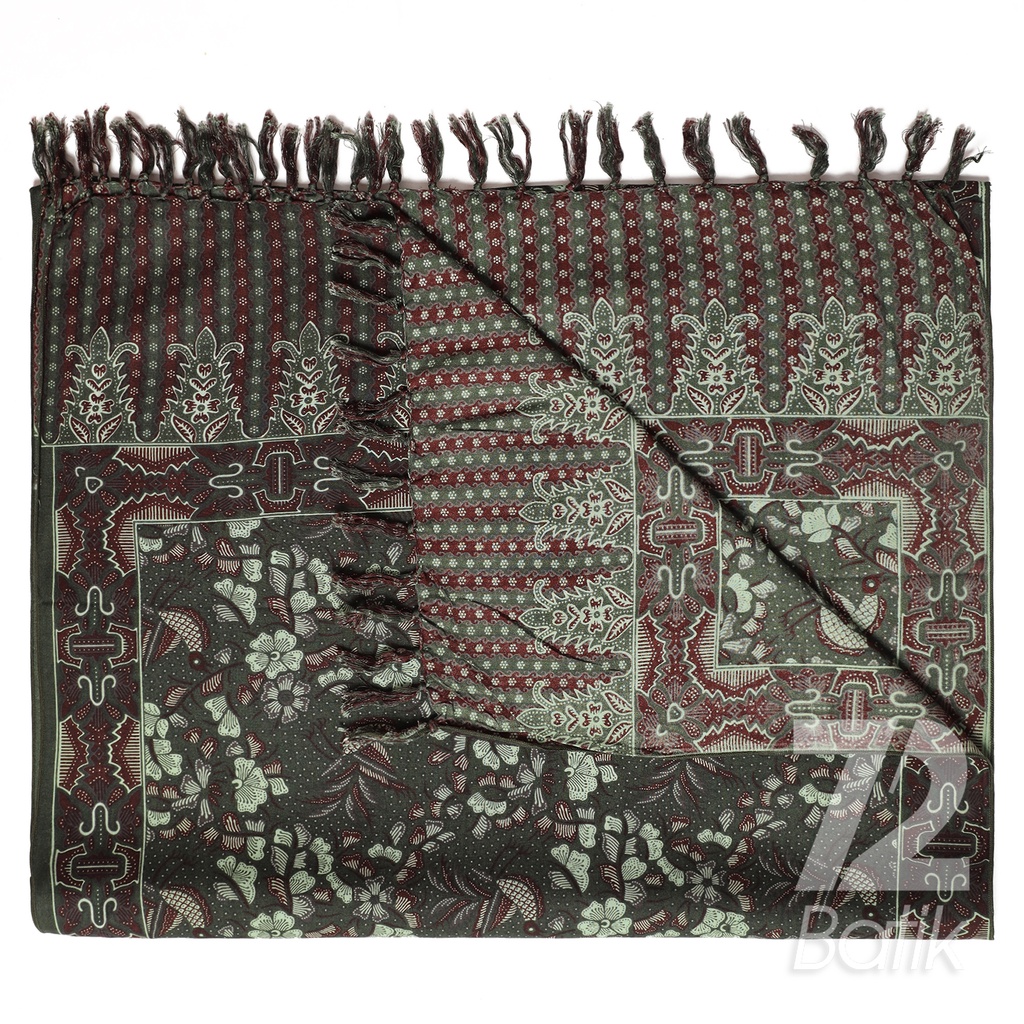 SYAL BATIK SCARFT Premium Motif Burung Gelatik Warna Hijau 723335 Cap 72