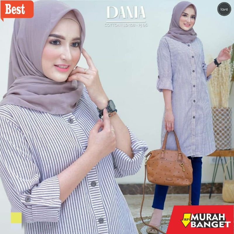 Tunik jumbo terbaru untuk wanita- Tunik Katun Diana/tunik Garis /Tunik Salur/Tunik jumbo/Tunik