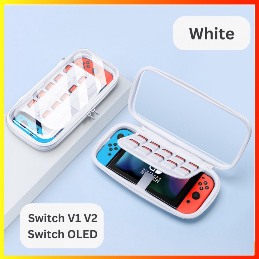 Nintendo Switch V1 V2 OLED Transparent Travel Case Bag Tas Pouch