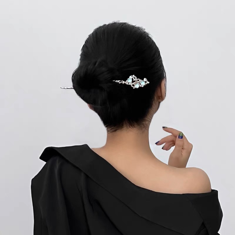 Logam Lava Gaya Cina Baru Jepit Rambut Perempuan Musim Panas Modern Sederhana Jepit Rambut Hairpin Cheongsam Aksesoris High-End Perasaan Aksesoris Rambut