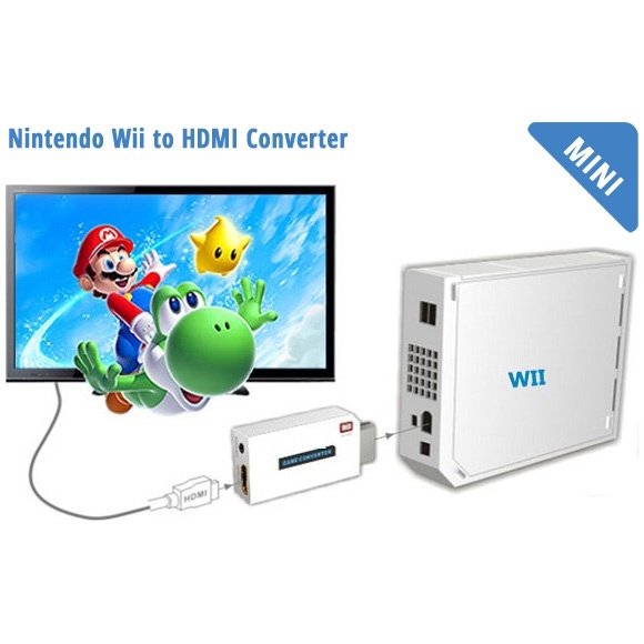 Kabel Video Konverter Nintendo Wii ke HDMI 3.5mm Port 8147