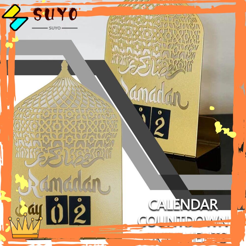 Suyo Eid Mubarak Countdown Calendar Festival Countdown Desktop Ornament Festival Decoration Dekorasi Meja Rumah