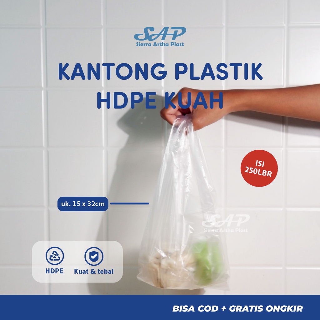 Kantong Kresek Plastik Natural | Kantong Kresek Pack | Kantong Plastik Ukuran 15x30 | Kresek Kresek 200pcs
