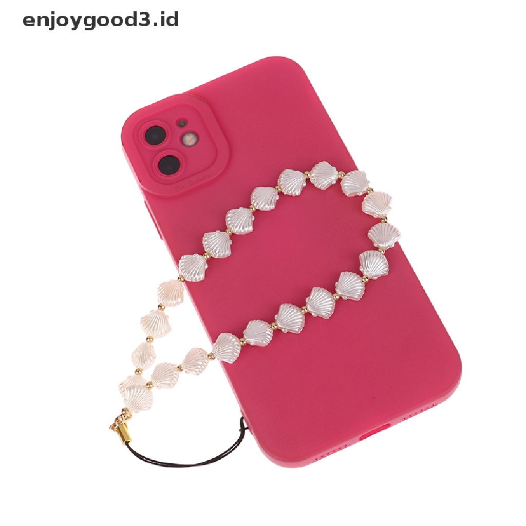 [Rready Stock] Cinta Hati Shell Manik-Manik Rantai Ponsel Gantungan Kunci Liontin Sederhana Kasus Ponsel Aksesoris Dekorasi Perhiasan (ID)