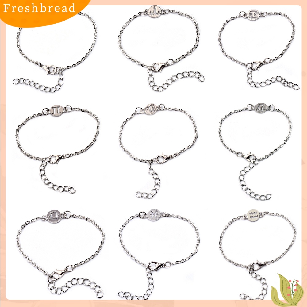 &lt; Freshbread &gt; 12stelasi Gelang Fashion Wanita Perhiasan Cuff Zodiak Sign Khusus Bangle