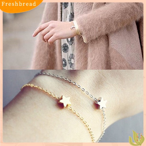 &lt; Freshbread &gt; Hadiah Perhiasan Fashion Wanita Perempuan Berlapis Emas Perak Pesona Rantai Gelang Bintang