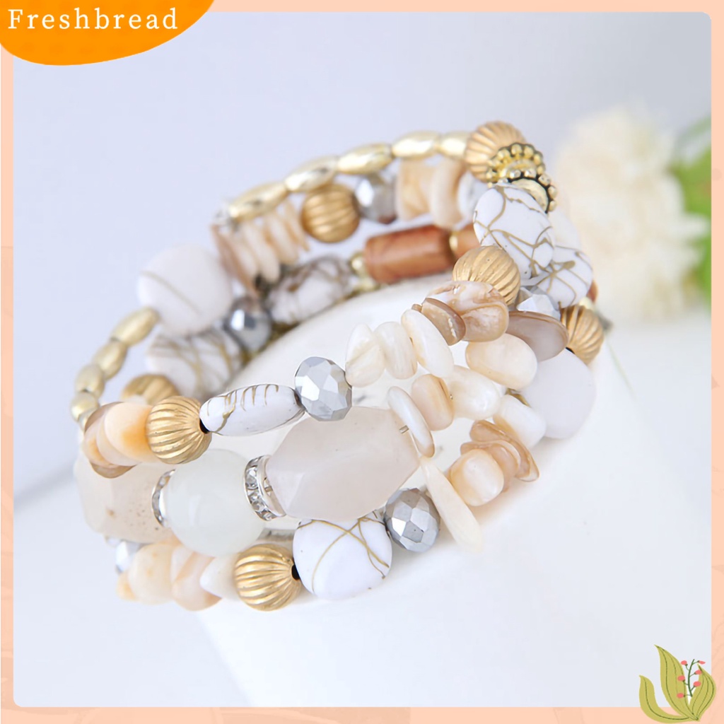 &lt; Freshbread &gt; Gelang Wanita Manik-Manik Gaya Vintage Turquoise Faux Crystal Student Bracelet Untuk Pakaian Sehari-Hari