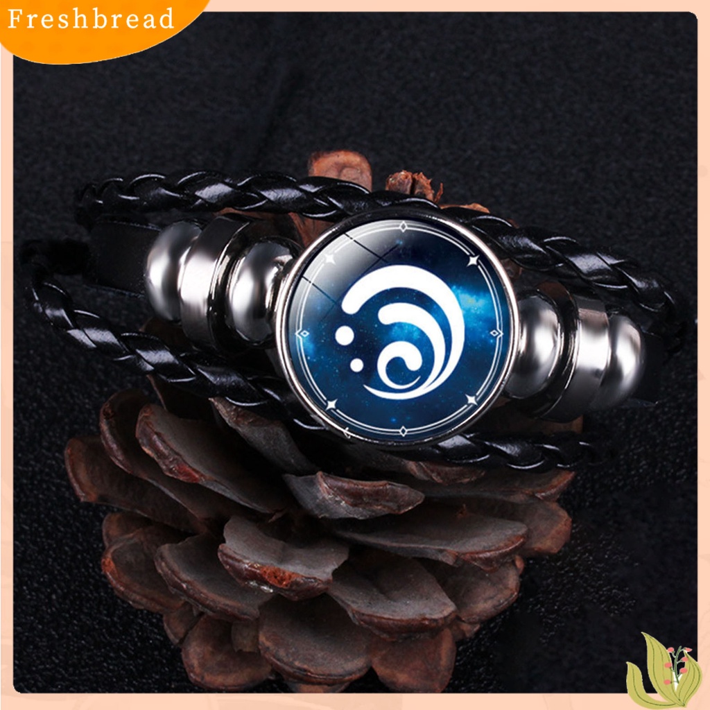 &lt; Freshbread &gt; Time Gem Braided Genshin Bracelet Multi Layers Faux Leather Genshin Bracelet Dekorasi Tangan