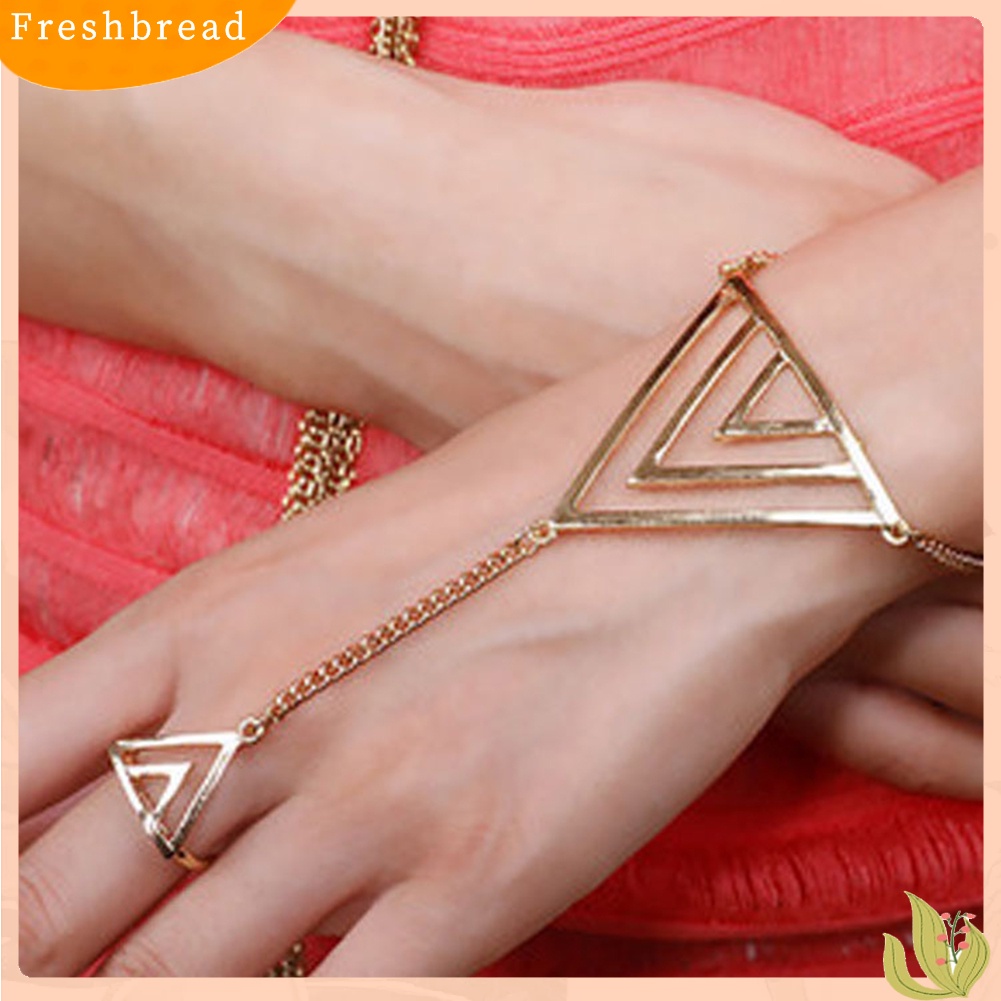 &lt; Freshbread &gt; Wanita Fashion Segitiga Pesona Budak Cincin Rantai Harness Gelang Punk Perhiasan