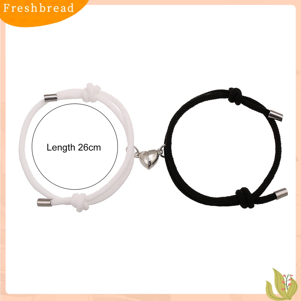 &lt; Freshbread &gt; 2Pcs Gelang Cantik ic Adsorpsi Alloy Elegan Panjang Adjustable Fashion Bracelet Untuk Pacaran