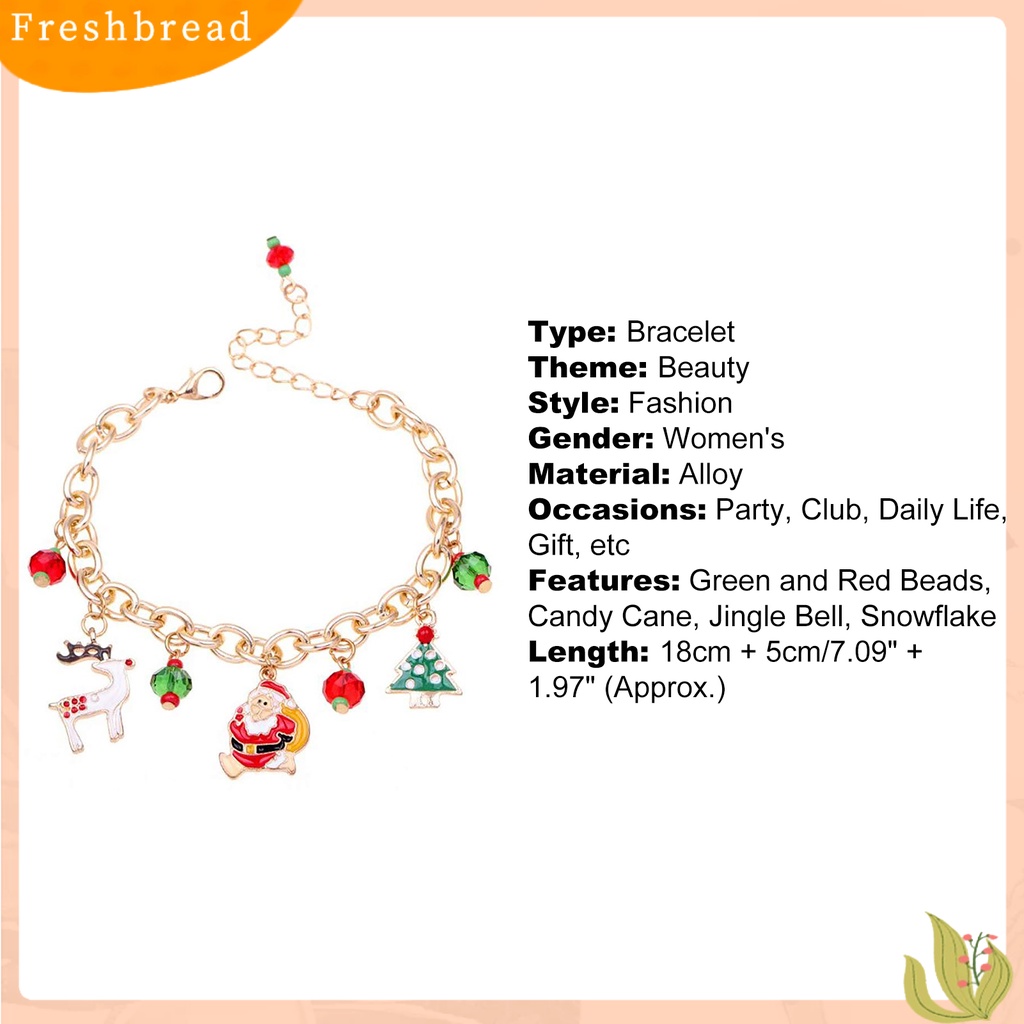 &lt; Freshbread &gt; Gelang Cuff Bangle Rantai Santa Clause Kreatif Halus Untuk Natal