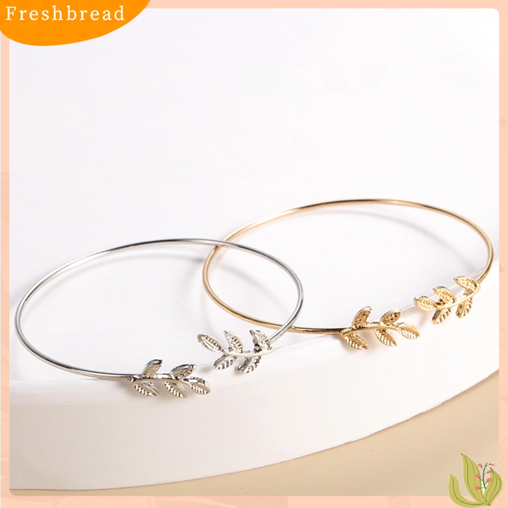 &lt; Freshbread &gt; Wanita Kreatif Dapat Disesuaikan Daun Terbuka Manset Bangle Gelang Perhiasan Aksesori Hadiah