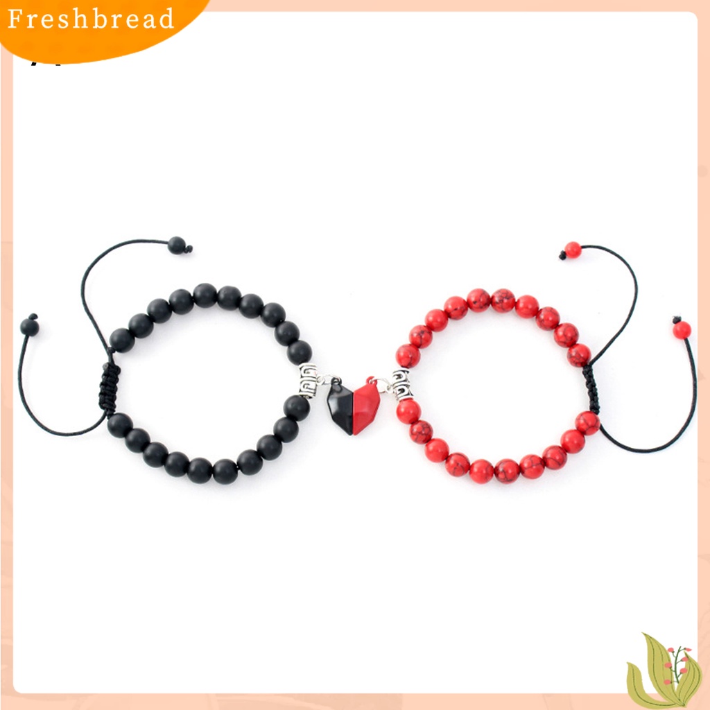 &lt; Freshbread &gt; 2Pcs Gelang Couple ic Hati Pria Wanita Kilau Terang Halus Yang Sesuai Dengan Kekasih Gelang Perhiasan Hadiah