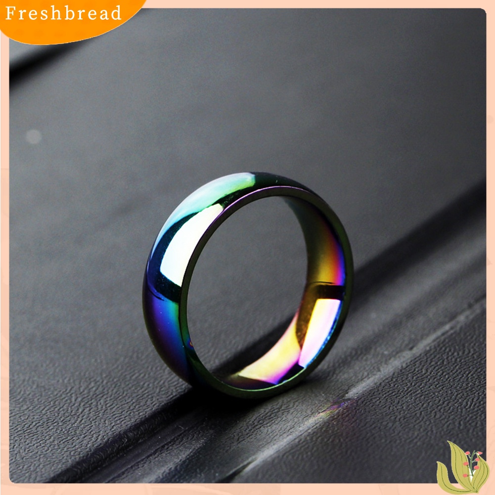 &lt; Freshbread &gt; Fashion Pria Wanita Pelangi Pesta Pernikahan Band Cincin Perhiasan Hadiah Hari Valentine