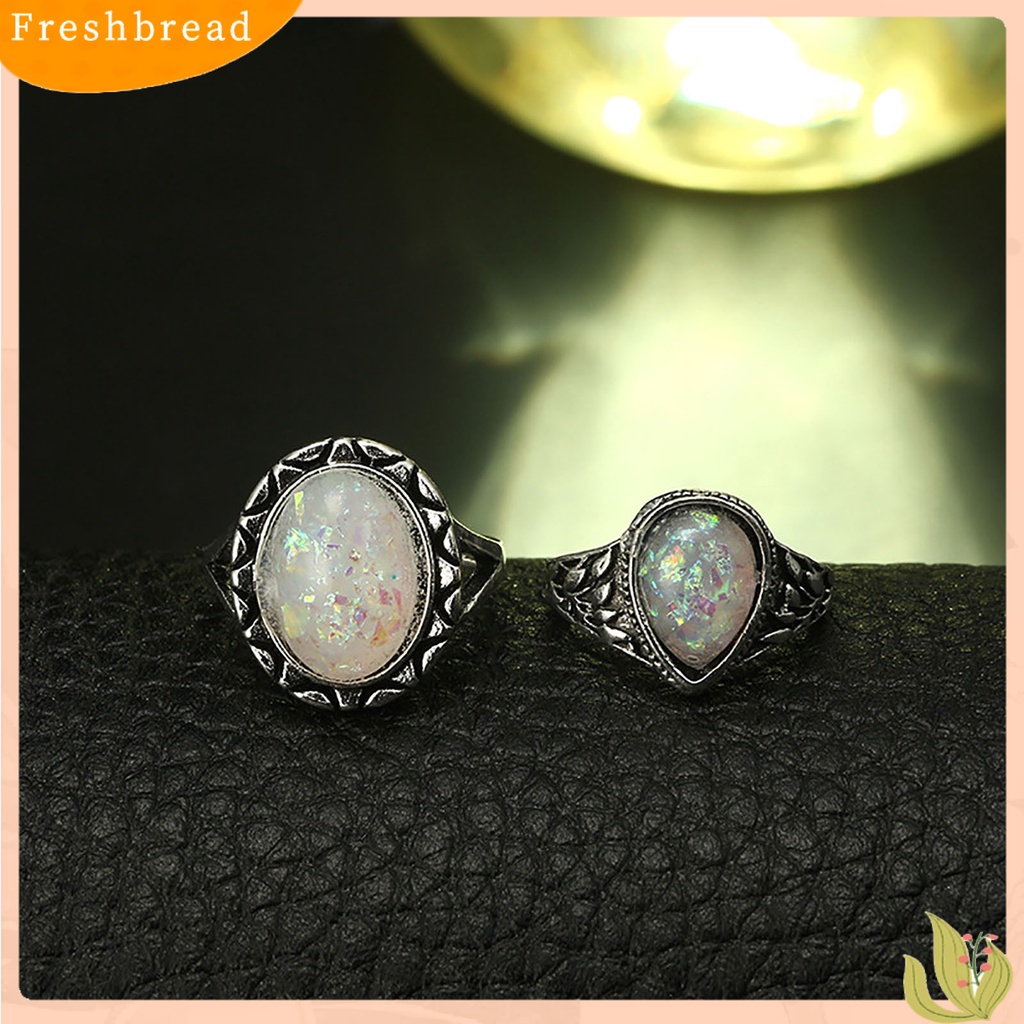 &lt; Freshbread &gt; 8Pcs/Set Cincin Jari Electroplating Desain Timbul Gaya Vintage Cincin Buku Jari Antik Peal Palsu Untuk Pacaran