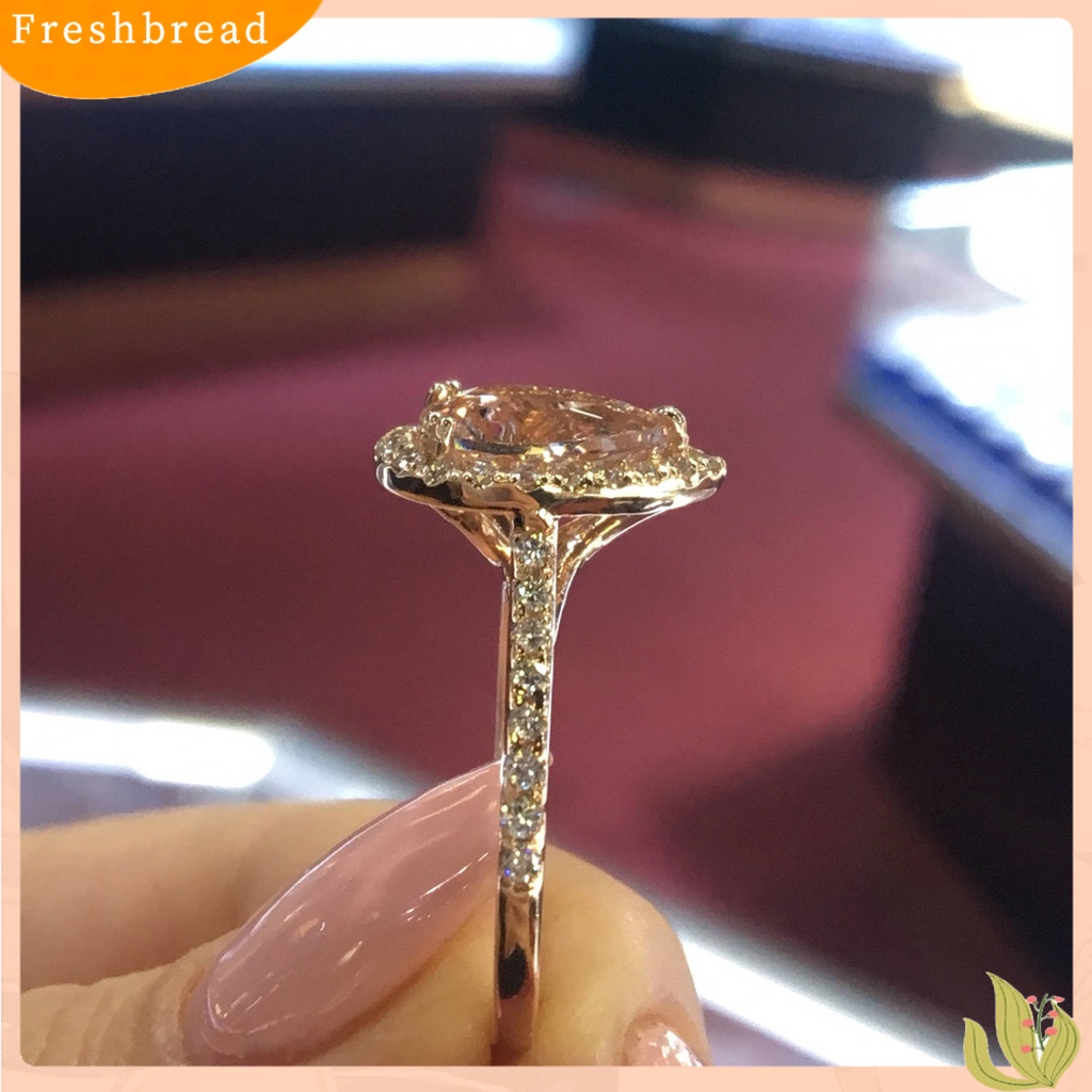 &lt; Freshbread &gt; Wanita Circlet Berlian Imitasi Hias Bentuk Tetesan Air Cincin Jari Portabel Indah Untuk Ulang Tahun