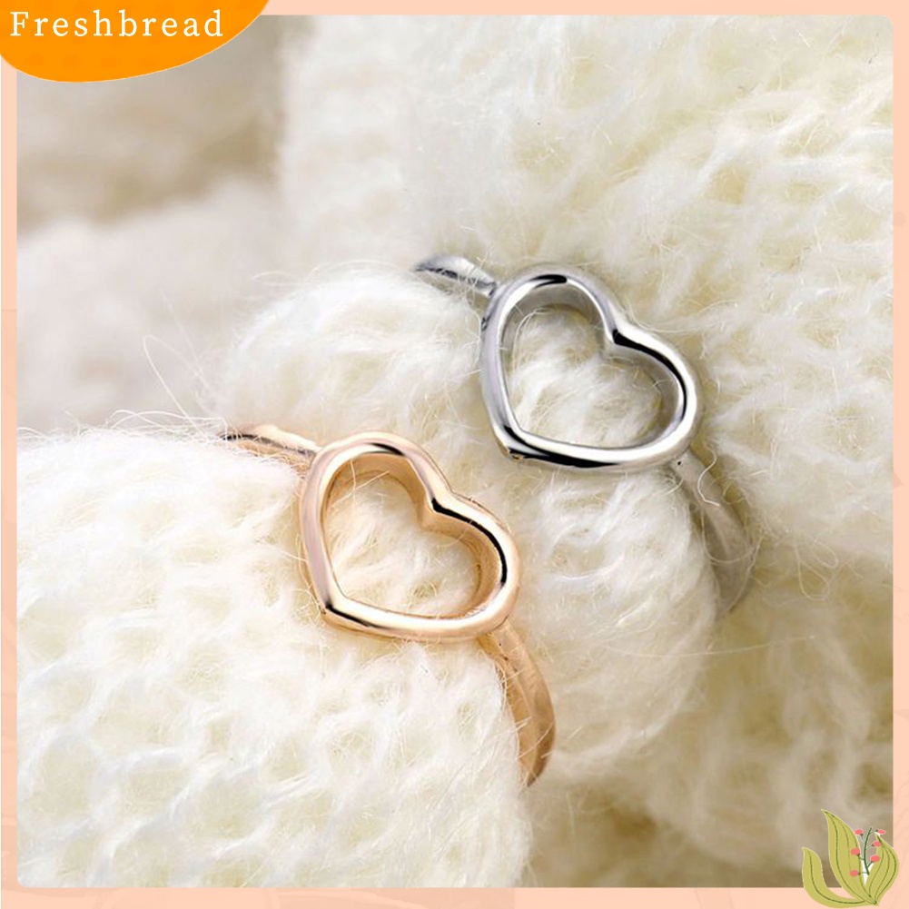 &lt; Freshbread &gt; Wanita Fashion Sahabat Berongga Jantung Jari Cincin Pesta Perhiasan Aksesori Hadiah