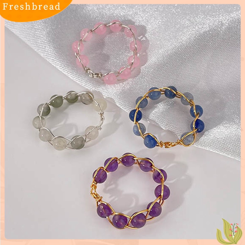 &lt; Freshbread &gt; Cincin Wanita Kawat Manik-Manik Angin Perhiasan Vintage Geometris Finger Ring Untuk Pesta