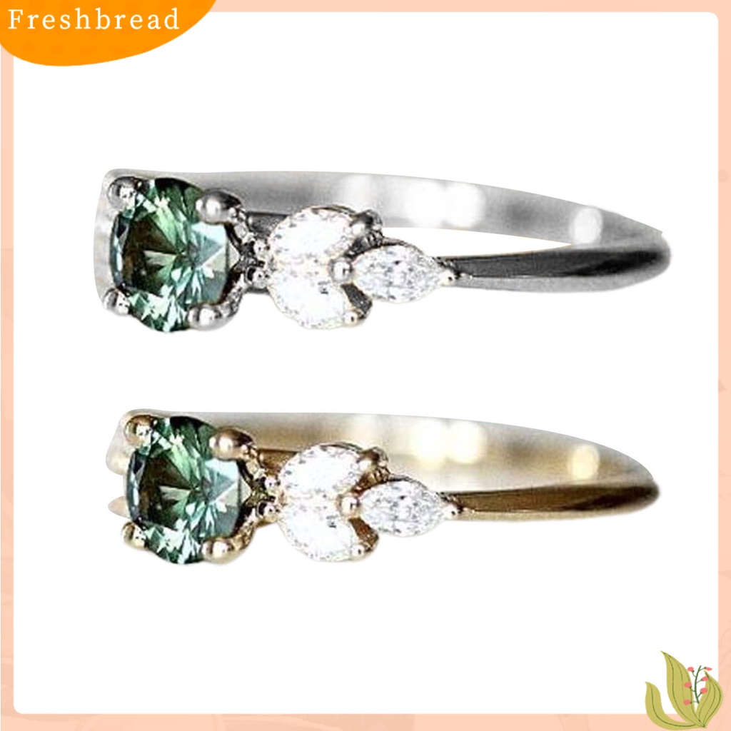 &lt; Freshbread &gt; Lady Finger Ring Indah Berlian Imitasi Hijau Cubic Zircon Female Ring Untuk Pernikahan