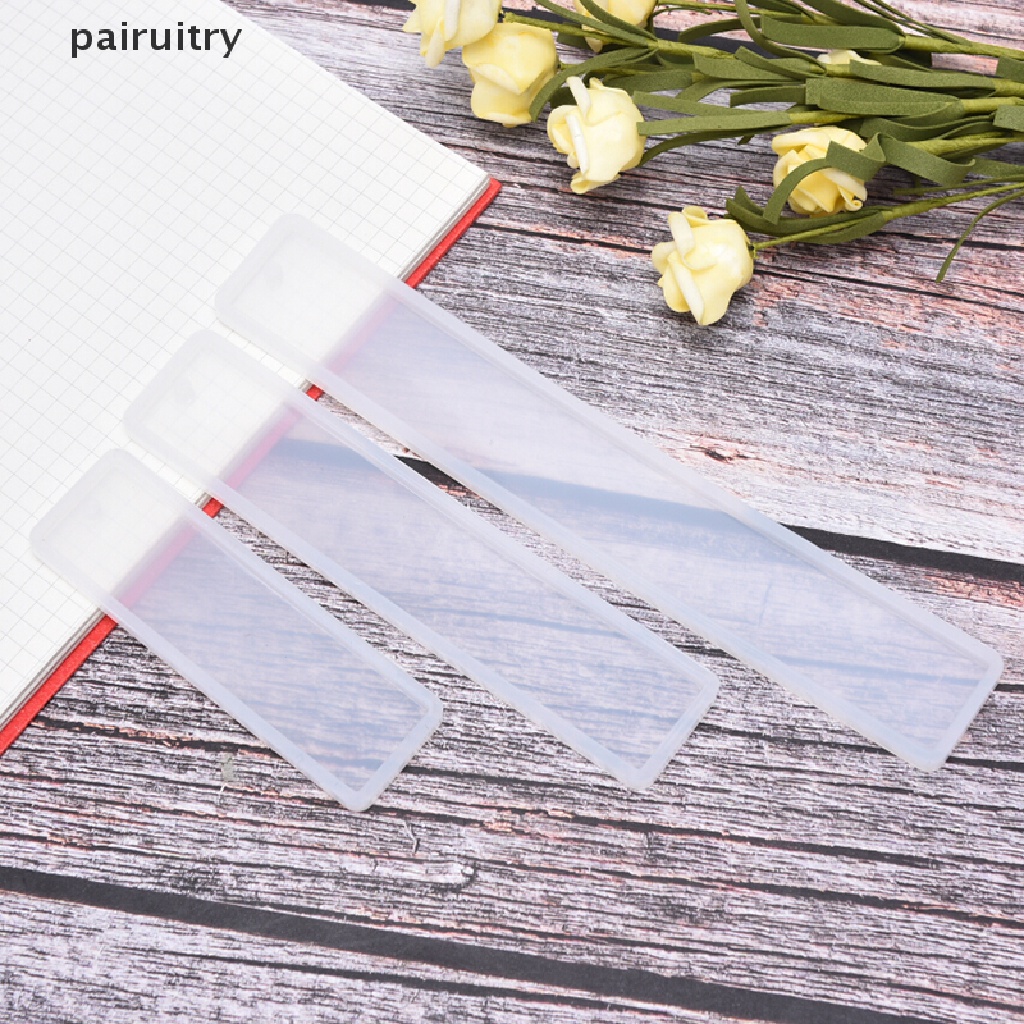 Prt 3Pcs Persegi Panjang Bookmark UV Cetakan Silikon Epoxy Resin Mold DIY Kerajinan Membuat PRT