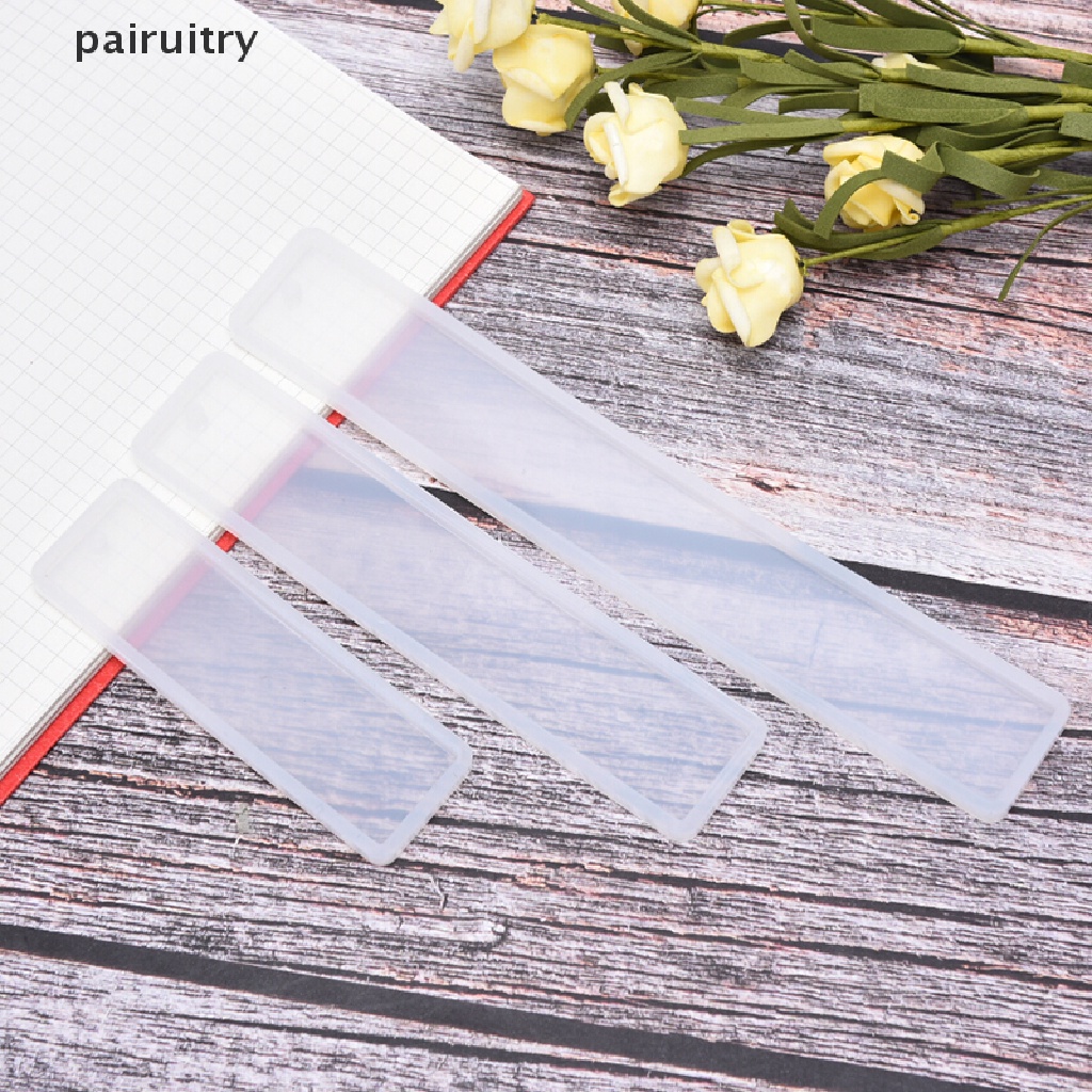 Prt 3Pcs Persegi Panjang Bookmark UV Cetakan Silikon Epoxy Resin Mold DIY Kerajinan Membuat PRT