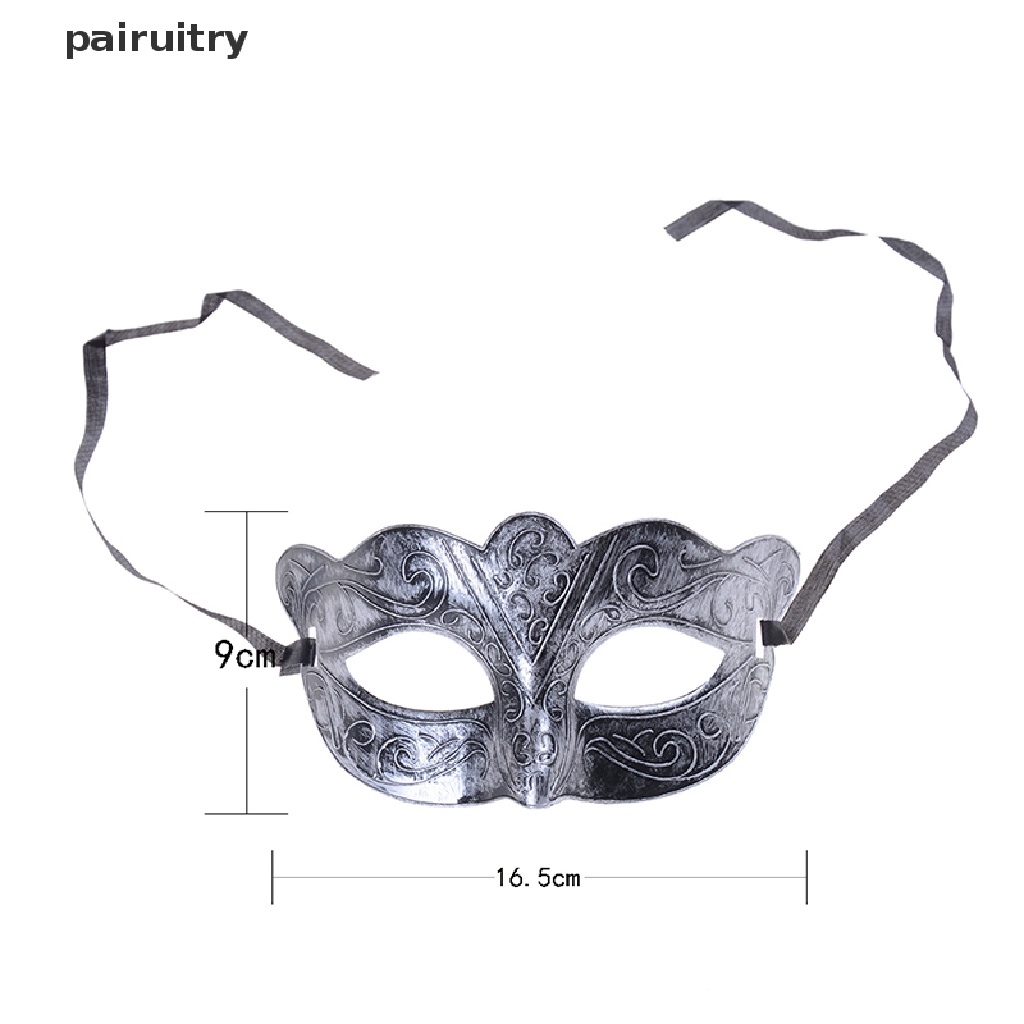 Prt Retro Pria Halloween Antik Silver Gold Venetian Mardi Gras Pesta Topeng Bola Masquerade PRT