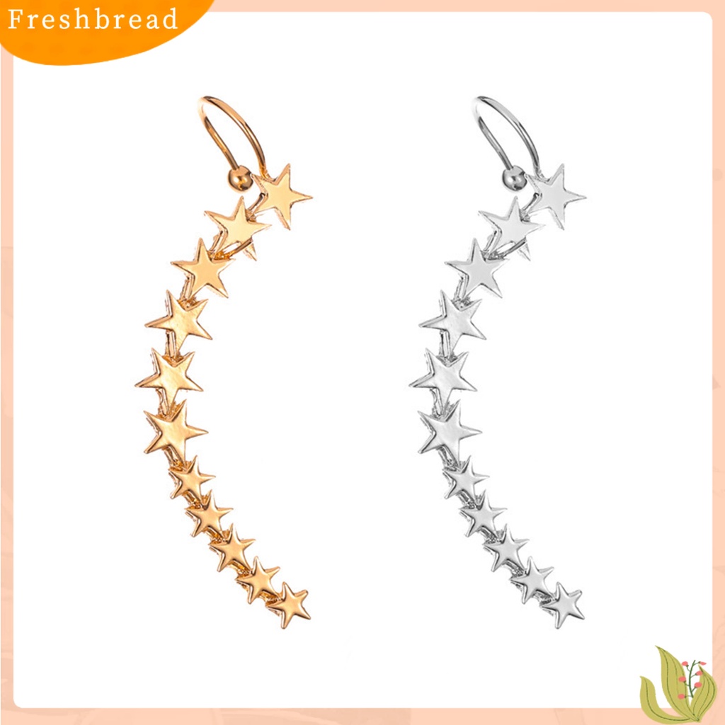&lt; Freshbread &gt; 1Pc Klip Anting Bintang Berujung Lima Anti-Alergi Wanita Ringan Semua Pertandingan Telinga Manset Perhiasan Aksesoris